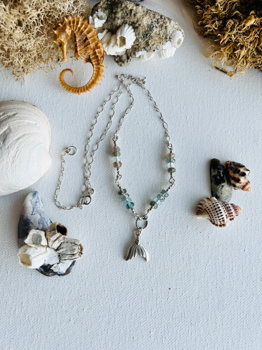 Lost Siren– Sand-Casted Mermaid Tail Necklace