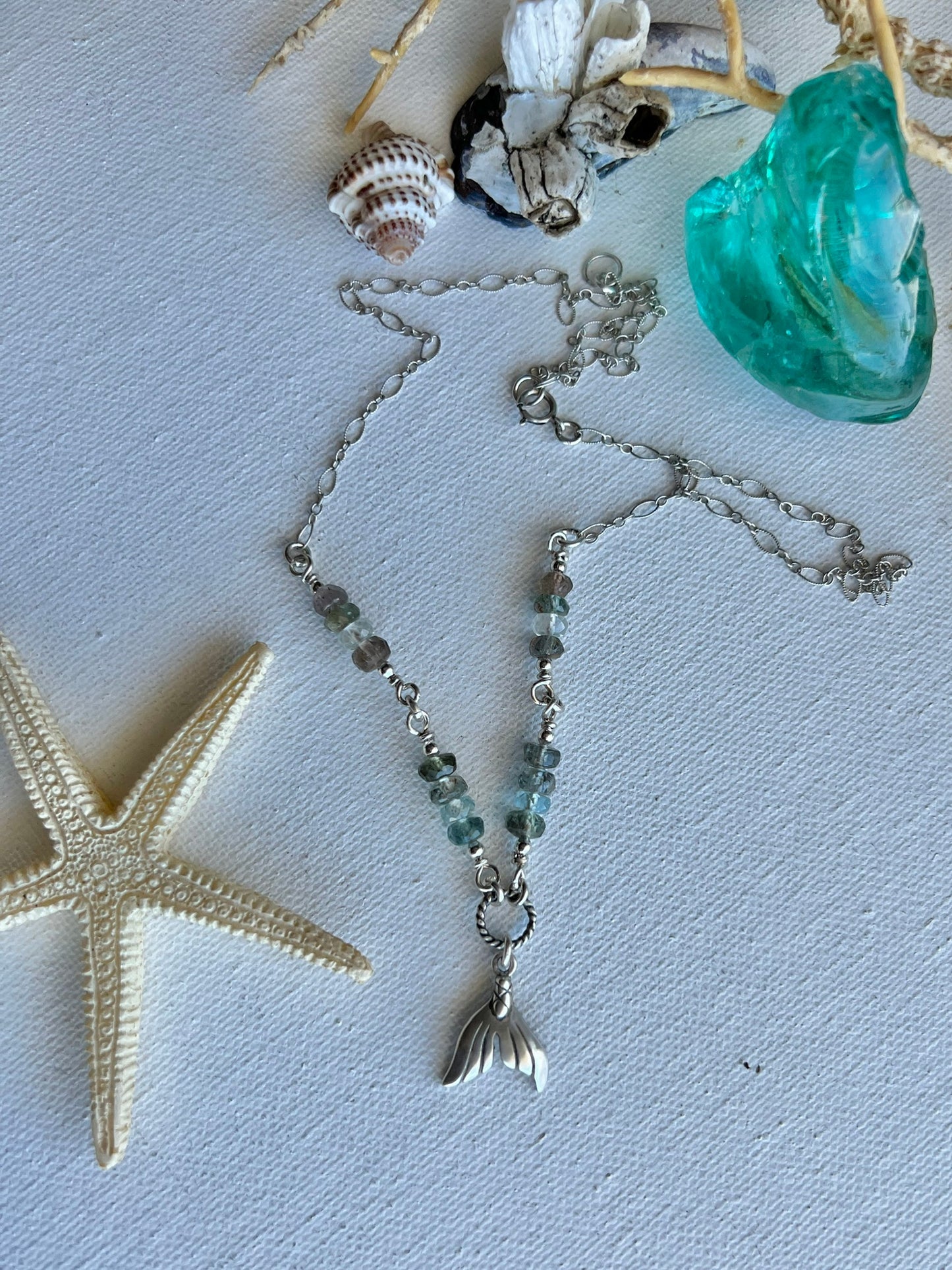 Lost Siren– Sand-Casted Mermaid Tail Necklace