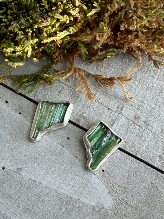 GREEN TOURMALINE STUDS