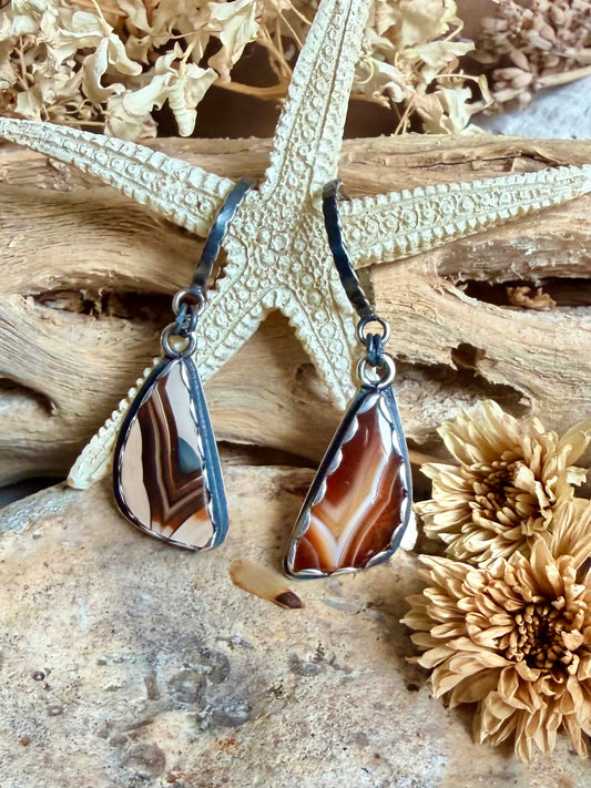 SUMATRA AGATE HOOPS