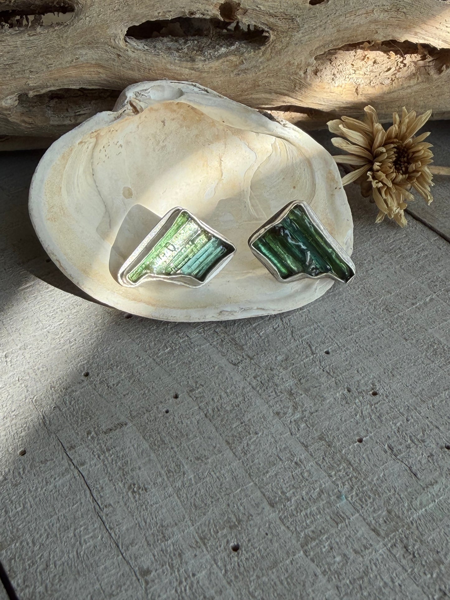 GREEN TOURMALINE STUDS