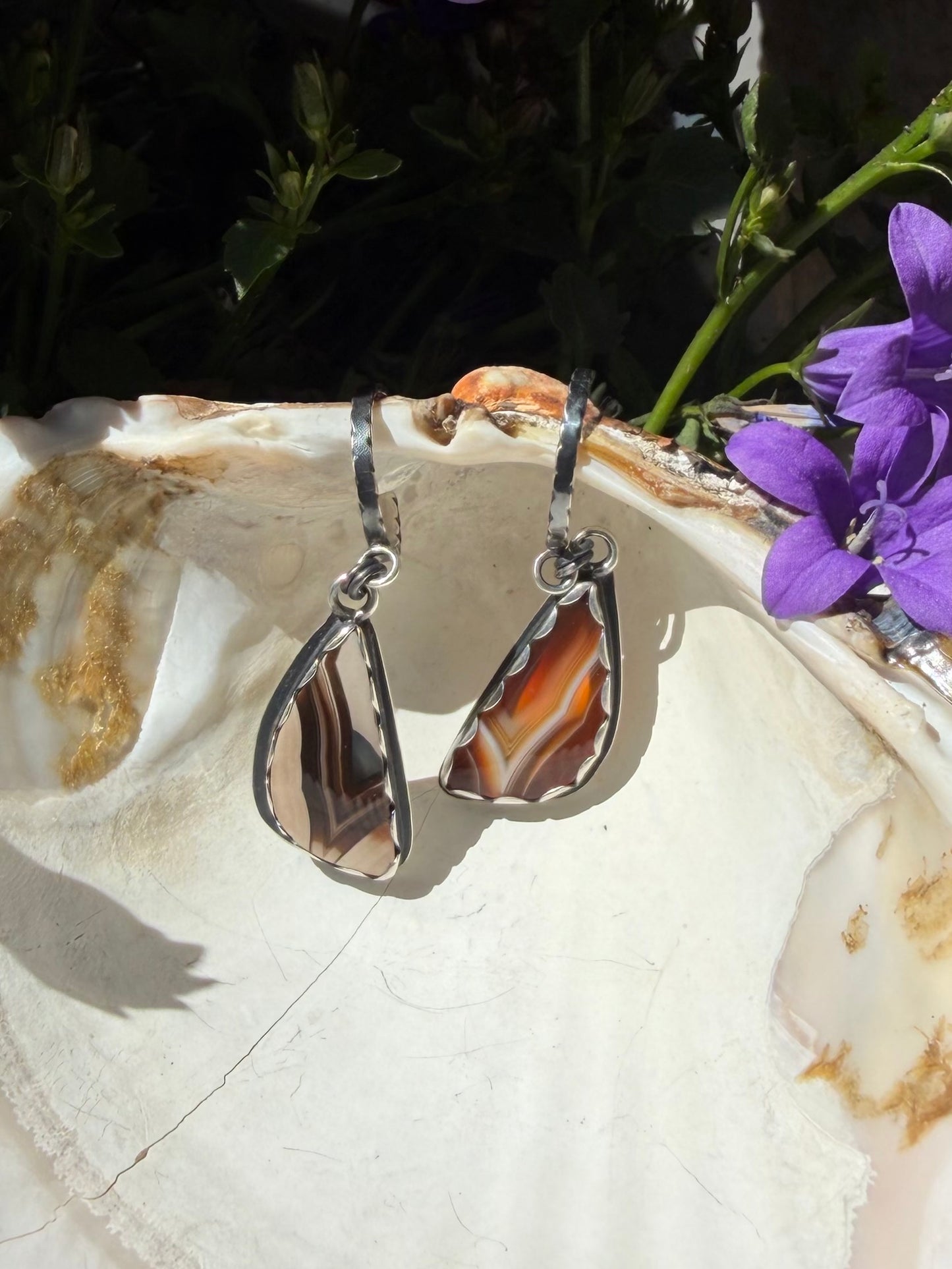 SUMATRA AGATE HOOPS