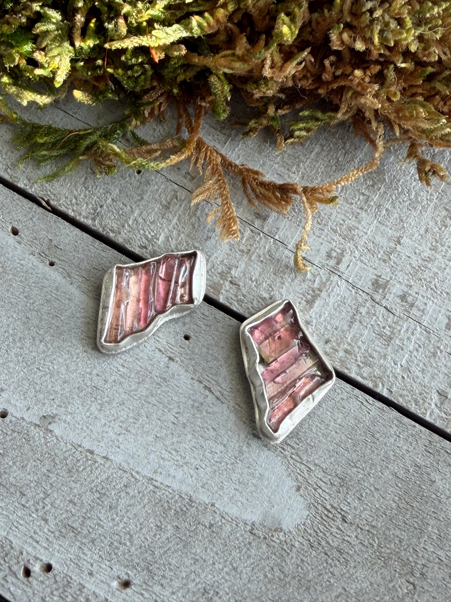 PINK TOURMALINE STUDS