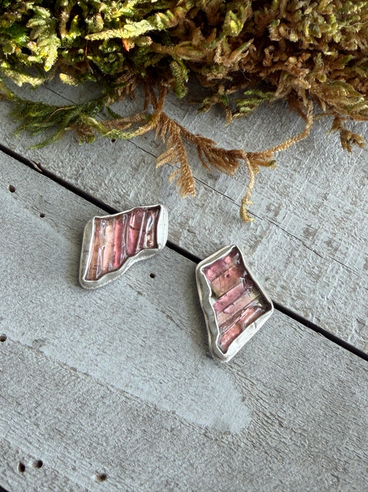 PINK TOURMALINE STUDS