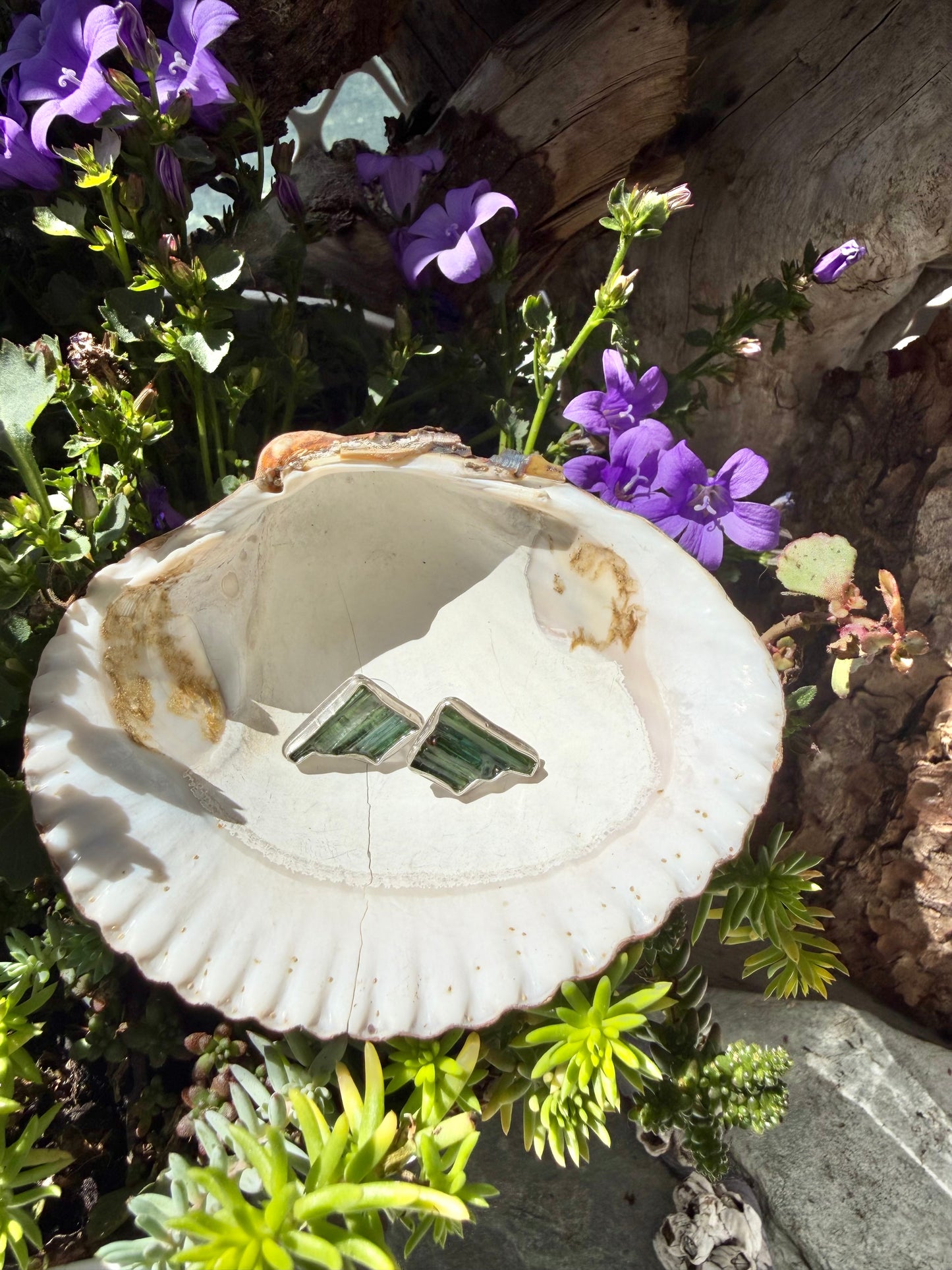 GREEN TOURMALINE STUDS